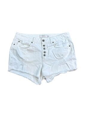 Torrid White High-Rise Button-Front First at Fit Denim Shorts Size 12